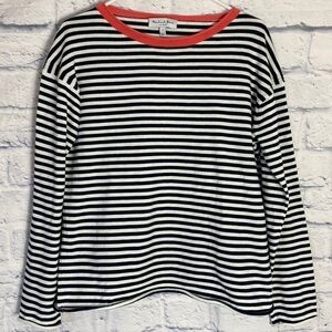 Michael Stars navy striped cotton sweater medium